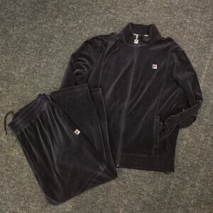 Vintage y2k Fila Velor Full 2 piece Tracksuit. Mens 2XL